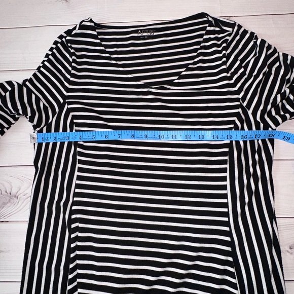Apt. 9 Black and White Striped Long Sleeve Dress Size OX Lightweight Casual - Picture 5 of 6